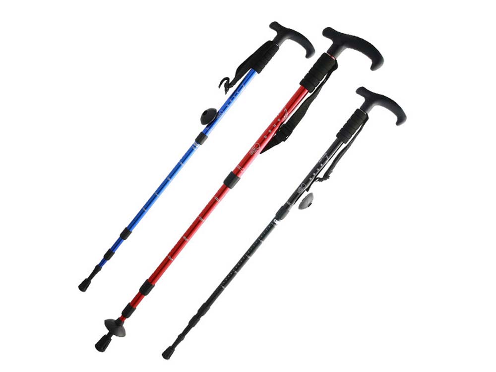 Trekking Poles T type Four-mast collapsible aluminum alloy