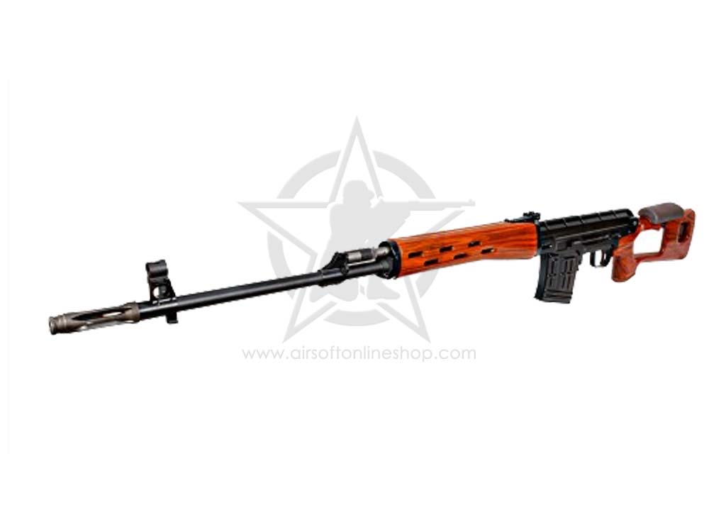 WE Aluminum Alloy Real Wood Open Bolt SVD Dragunov GBB Sniper Airsoft
